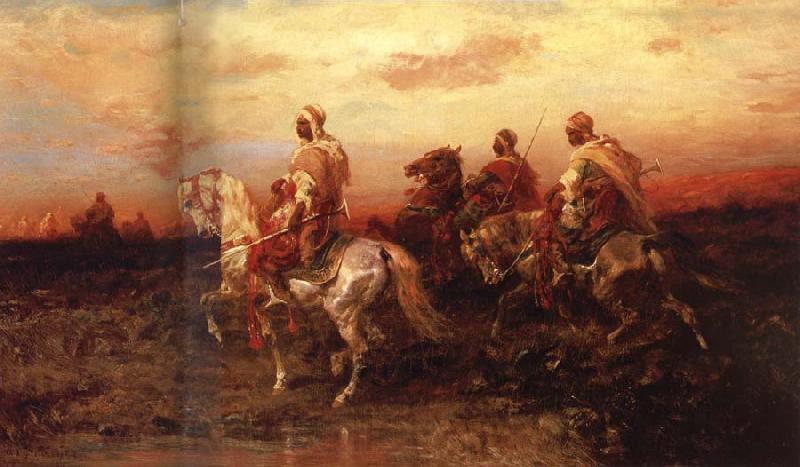 Adolf Schreyer Arab Horsemen on the March France oil painting art